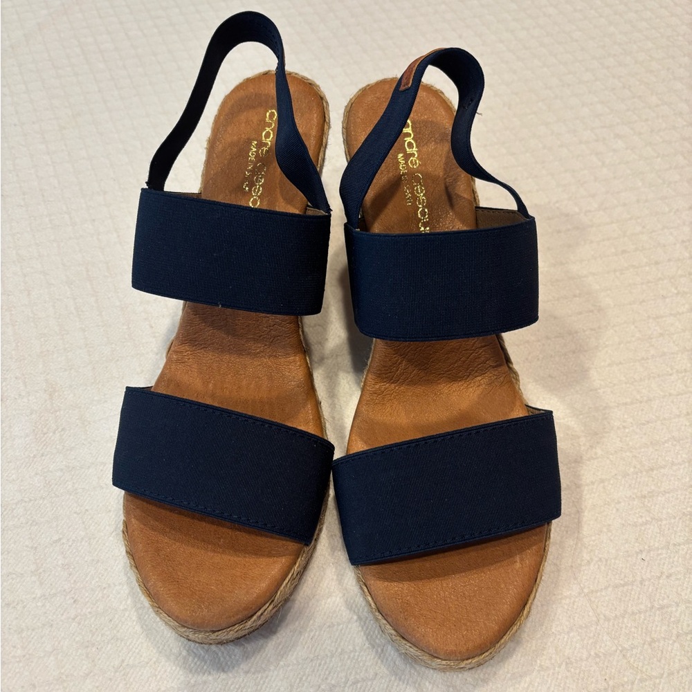 Andre Assous Navy Blue Espadrille Sandals